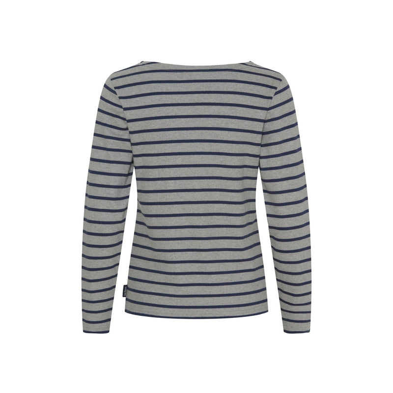 Sea Ranch Antibes Stribet Langærmet T-shirt Langærmet Tee Grå Melange / SR Navy