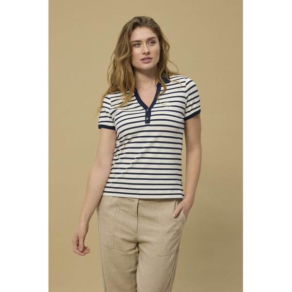 Redgreen Women Cabena Polo Poloer 120 Off White Stripe