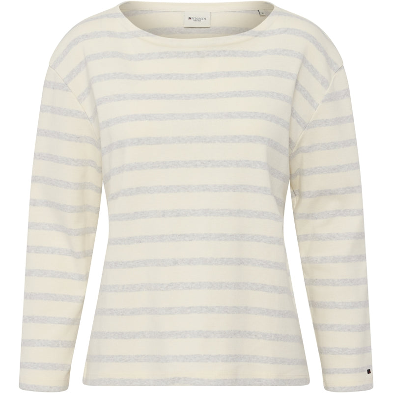 Redgreen Women Claudia T-shirt Langærmet Tee 114 Grey Melange Stripe