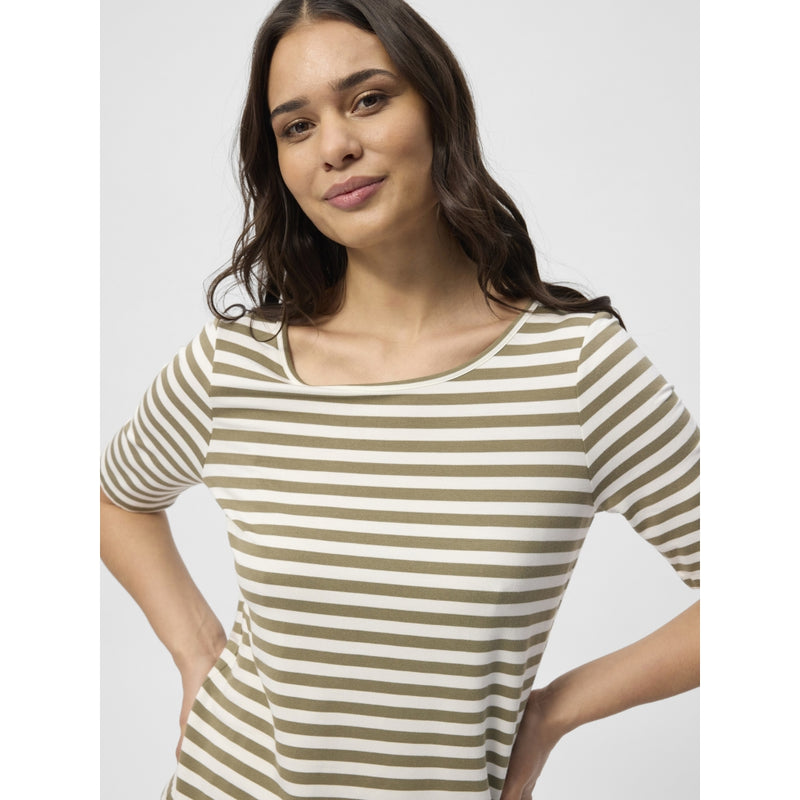 Redgreen Women Hedy kortærmet t-shirt T-shirts 174 Khaki Stripe