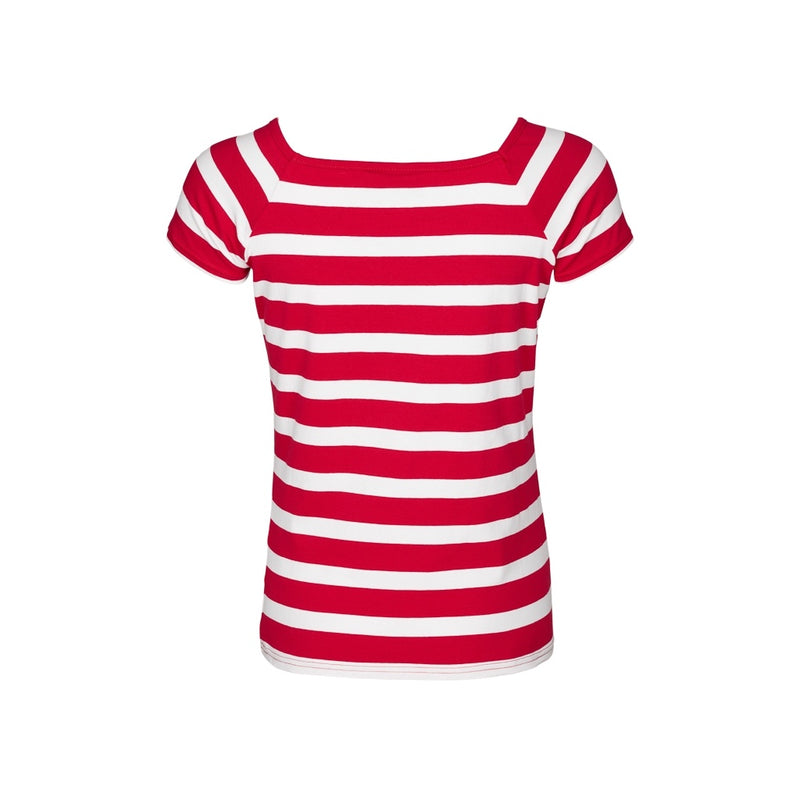 Sea Ranch Melanie Stribet Kortærmet T-shirt T-shirts SR Rød/Pearl