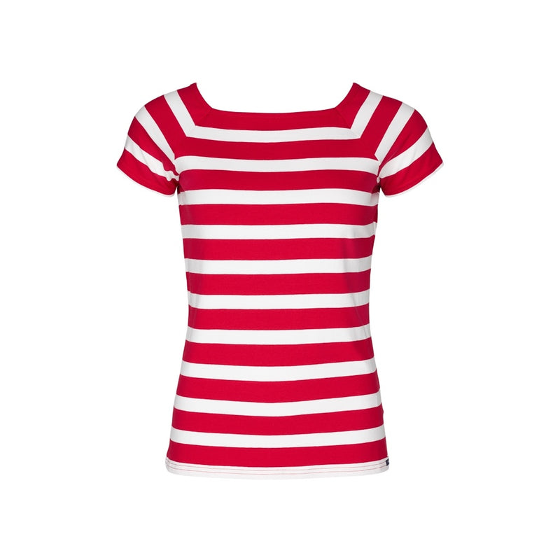 Sea Ranch Melanie Stribet Kortærmet T-shirt T-shirts SR Rød/Pearl