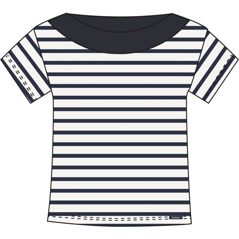 Sea Ranch Patrizia Short Sleeve Tee T-shirts Pearl/Mørk Navy